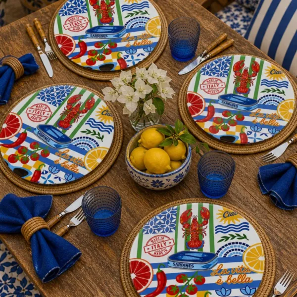 Sicilya Serisi Kolaj 4lü Supla Set 30 cm MDF UV Baskı