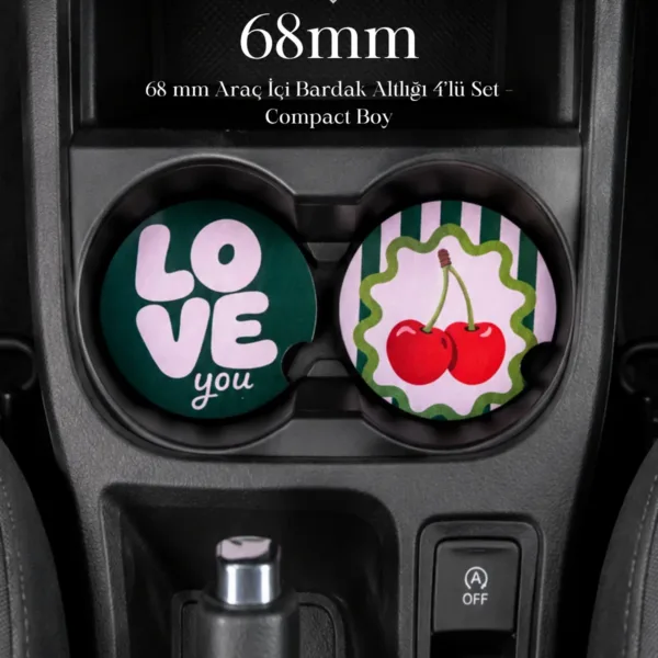 68 mm Araç İçi Bardak Altlığı 4’lü Set – Compact Boy